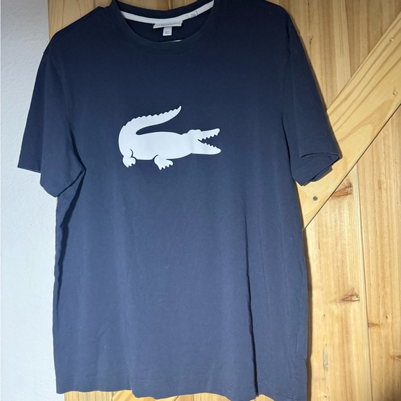 Lacoste Dark Blue Crew Neck Tee - Picture 1 of 2
